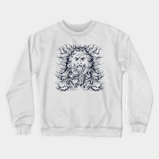 Neptune Head Illustration Crewneck Sweatshirt